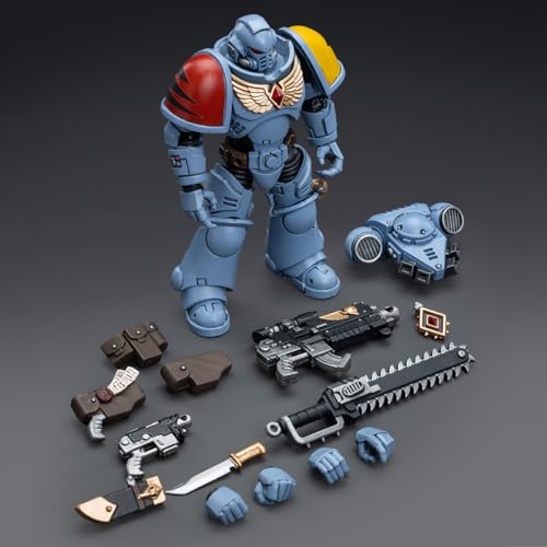 JOYTOY Space Wolves Intercessors character model complements other 4.2-inch figures.