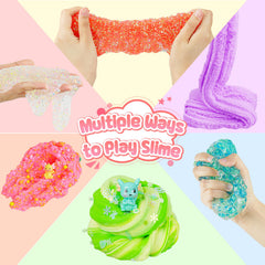 Joytry Slime Kit shows glow under sunlight or flashlight for luminous fun.