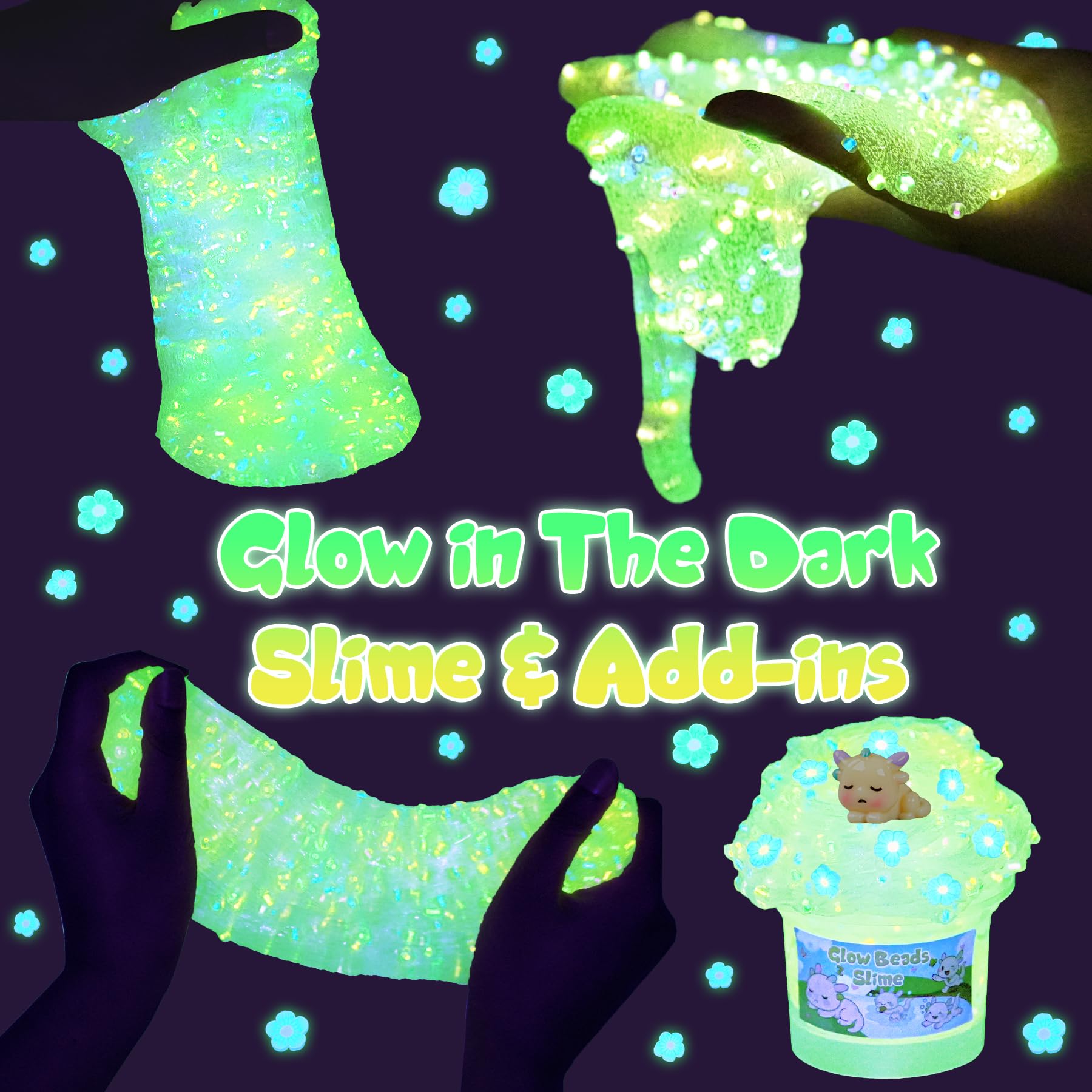 Joytry Axolotl Slime Kit textures showcase the six sensory options for varied play.