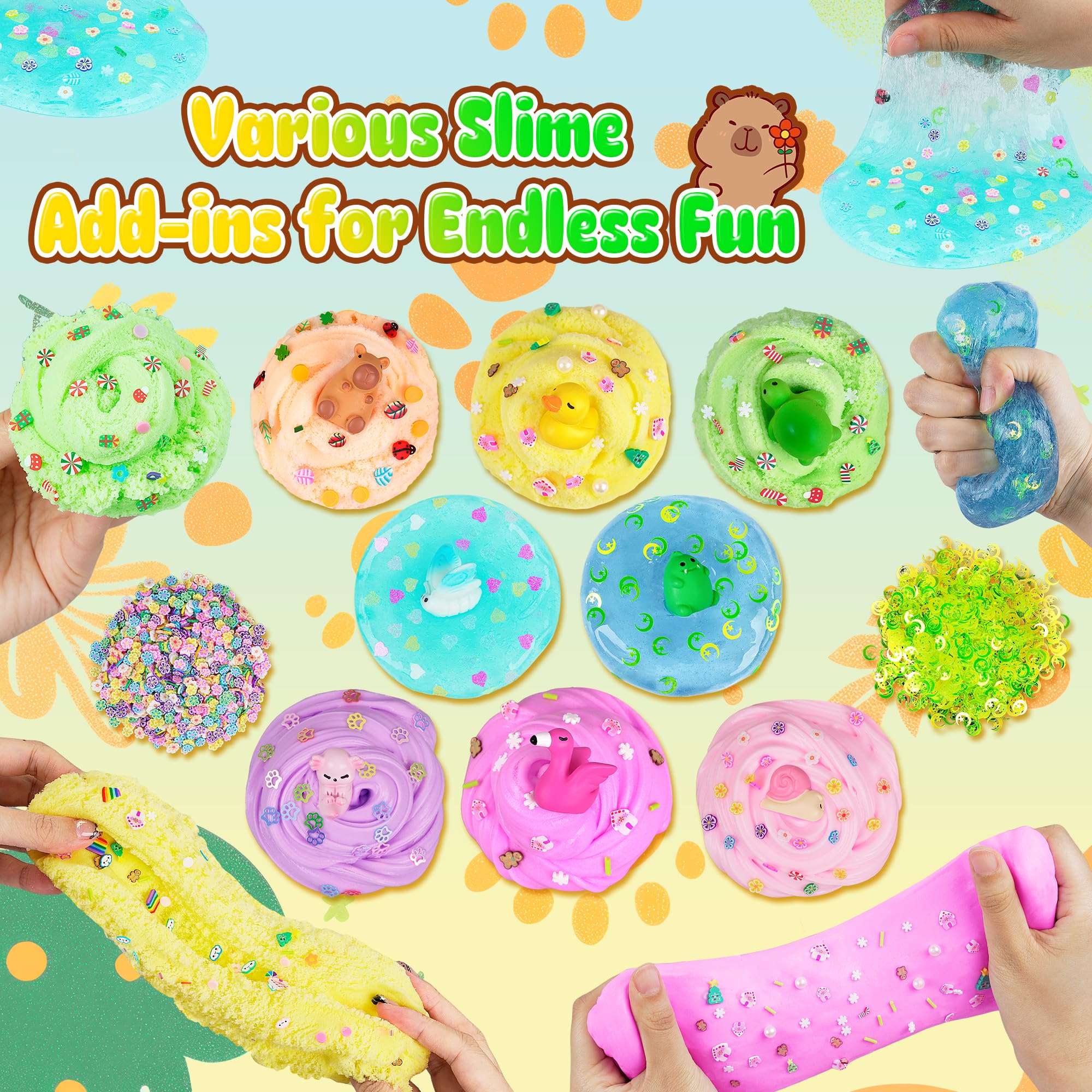 Joytry axolotl charm slime image with colorful add-ins