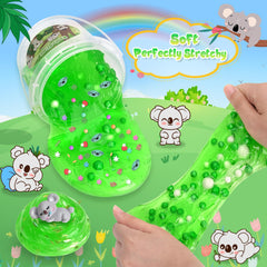 Joytry Koala Slime Kit demonstrates stretchy, non-sticky slime texture