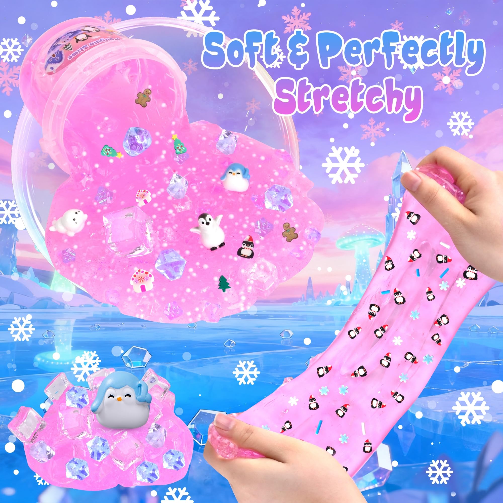 Joytry Penguin Slime Kit penguin charms close-up sparks imaginative storytelling.
