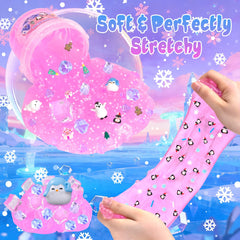 Joytry Penguin Slime Kit penguin charms close-up sparks imaginative storytelling.