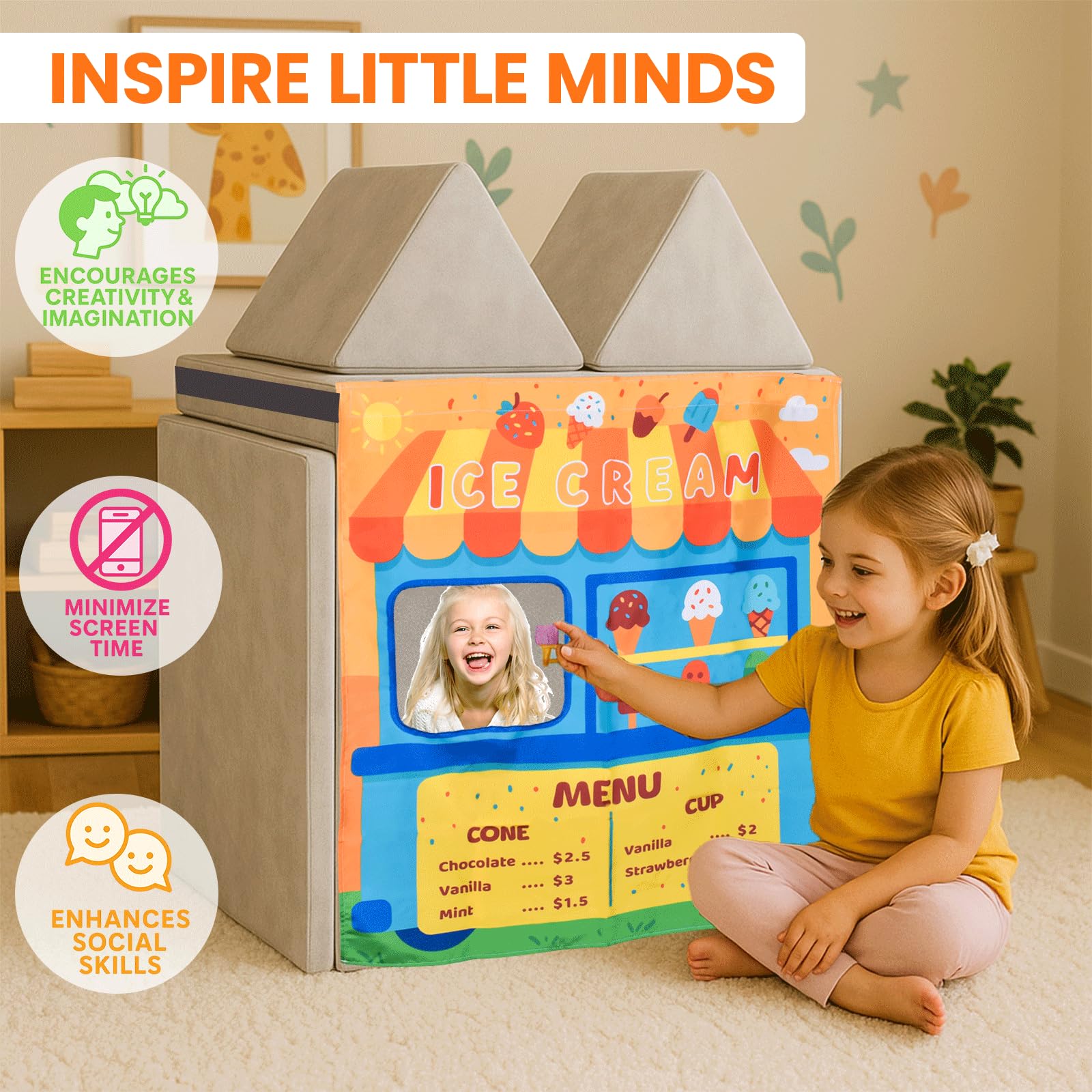 JoyTykes service windows highlight interactive play features and dialogue prompts