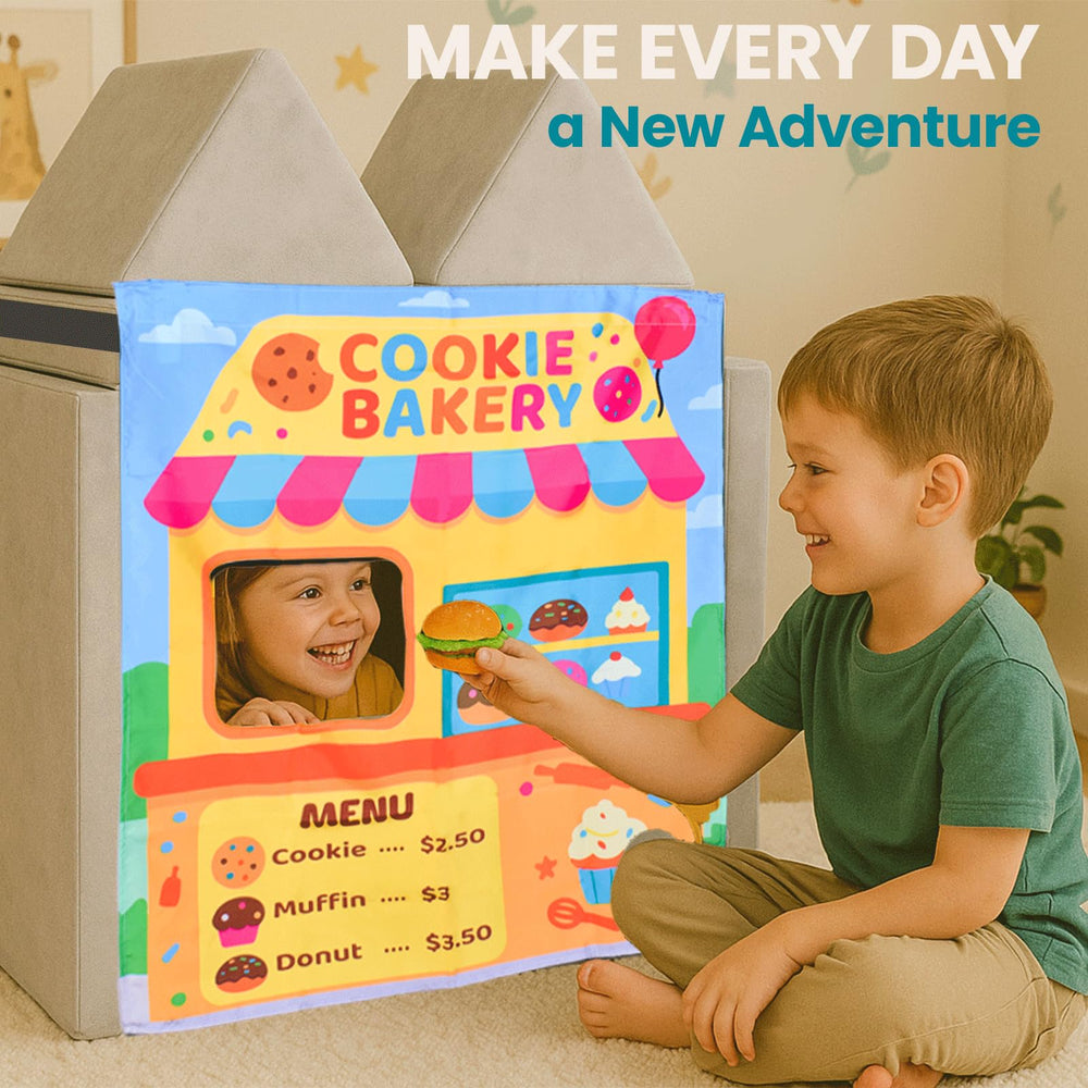 JoyTykes velcro attachment enables quick, tool-free panel setup