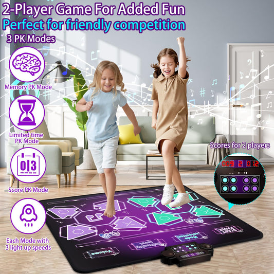 Joyvalley Dance Mat purple, 2-player mode invites friendly competition for siblings.