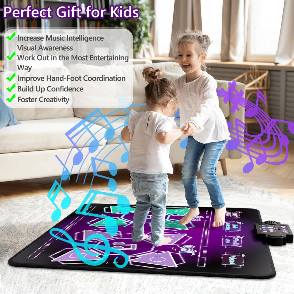 Joyvalley Dance Mat purple durable non-slip backing ensures safe dancing.