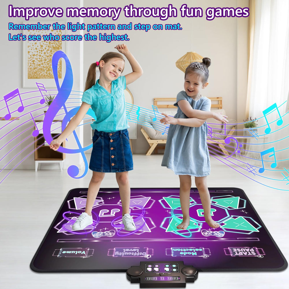 Joyvalley Dance Mat purple LED scoreboard highlights scores during gameplay.
