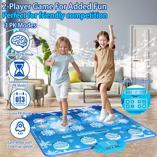 Joyvalley dance pad glowing cues helping kids follow the beat safely.