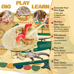 Joyvalley XL Dino Chess Mat enables family play and learning through engaging challenges.