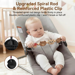 Joyxzacp wooden toy bar clips securing a safe fit