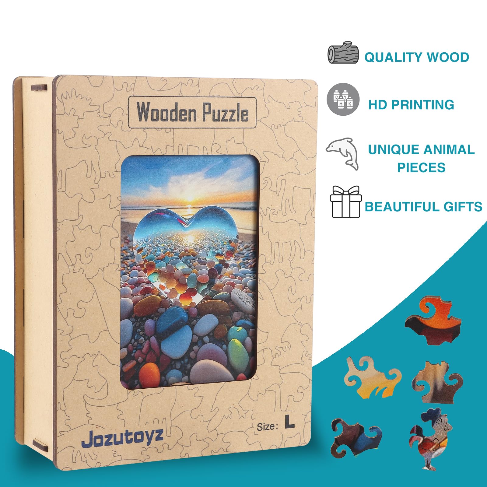Jozutoyz wooden puzzle featuring high-definition printing and vibrant colors