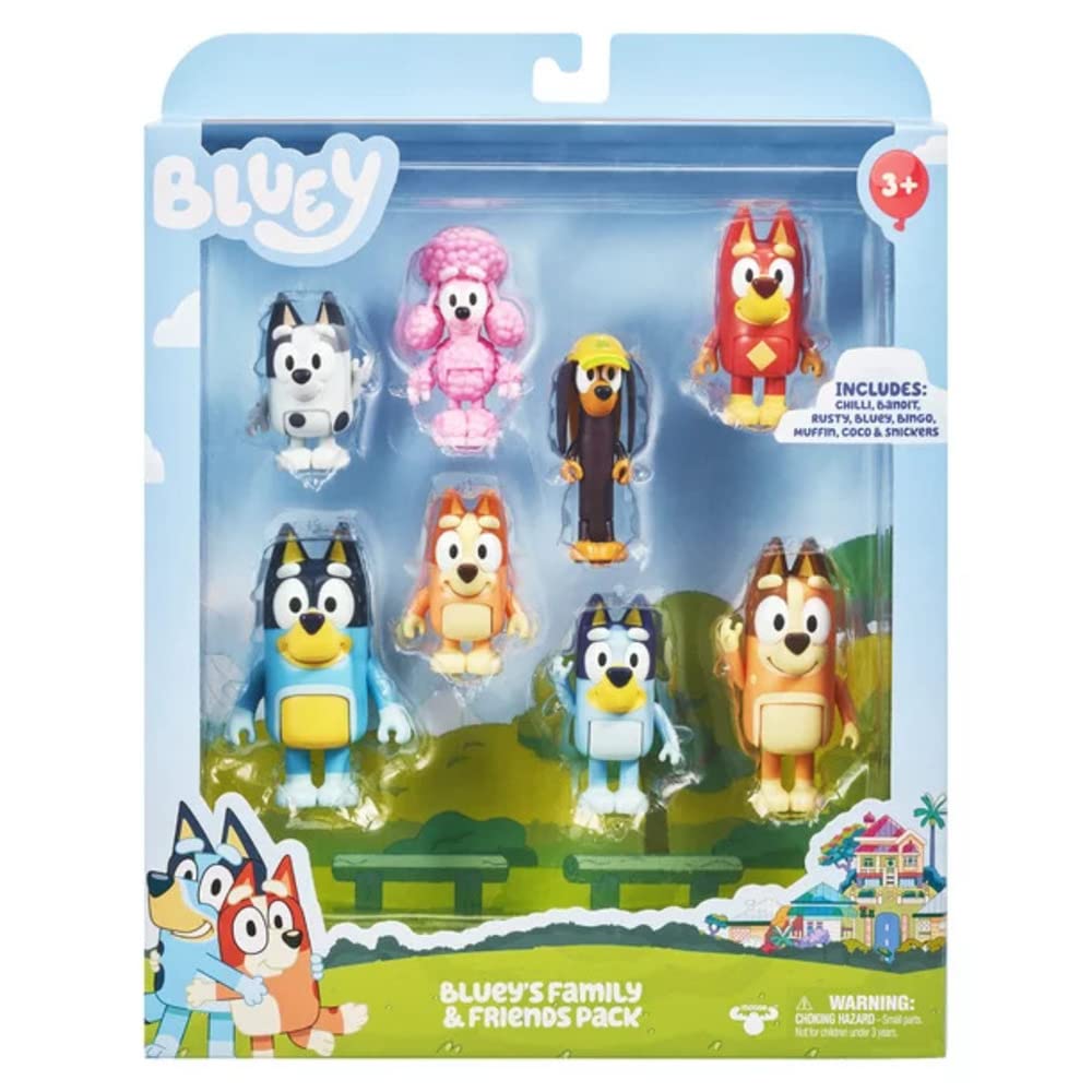 JP Bluey family figures 2.5-inch set enhances imaginative play and storytelling.