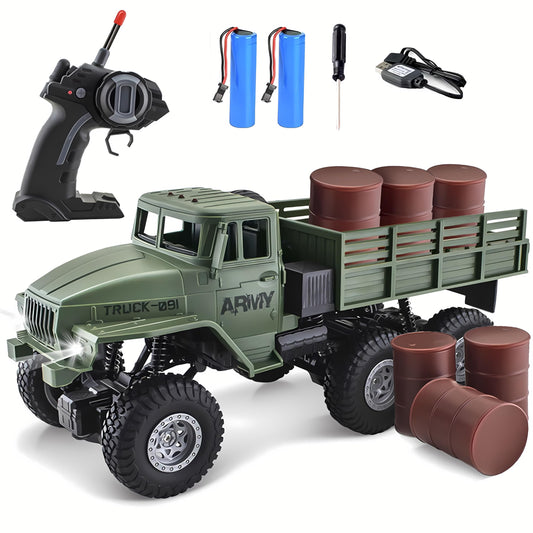 JPJCOOY RC Military Truck 6x6 with rugged tires for off-road use
