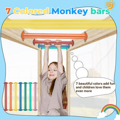 JPOIP 1-1/4 inch diameter steel monkey bars highlighting sturdy design for active play