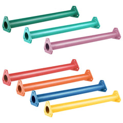 JPOIP seven-color monkey bars kit in vibrant set for backyard playground and indoor climbing