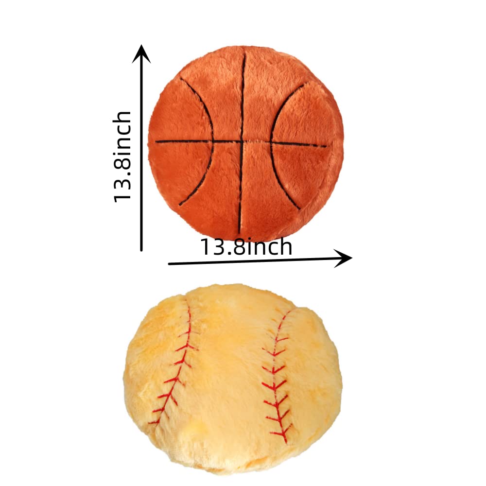 JPORSHU basketball pillow side view highlights fluffy texture and cuddly feel