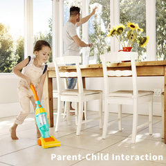 JPSR vacuum toy demonstrates tilt action for realistic handling in pretend play.