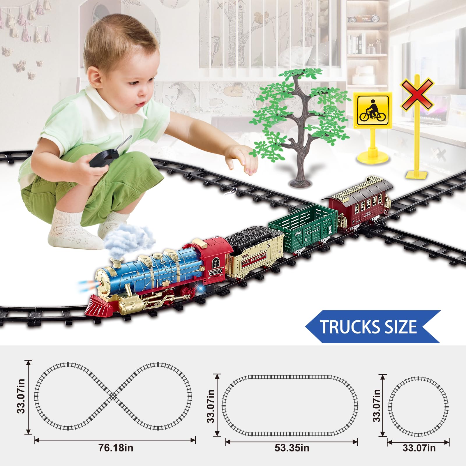 JQ JUQU 17-track layout enables circle, oval, or figure-8 designs.