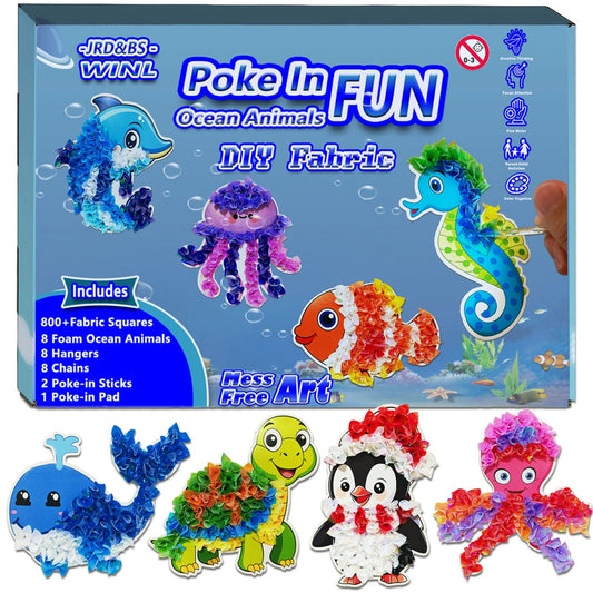 JRD&BS WINL dolphin poke art with vibrant colors for fine motor play