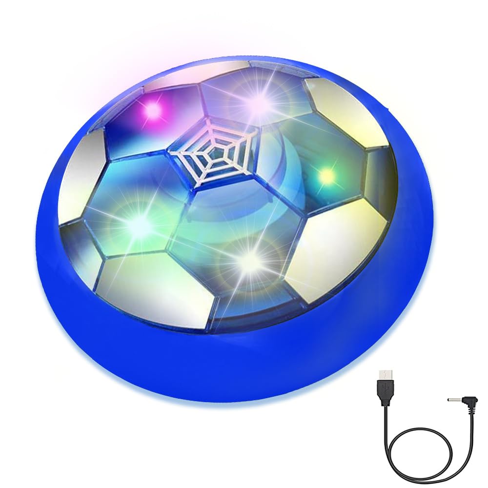 JRD&BS WINL light-up LED hover soccer ball glowing blue for night play
