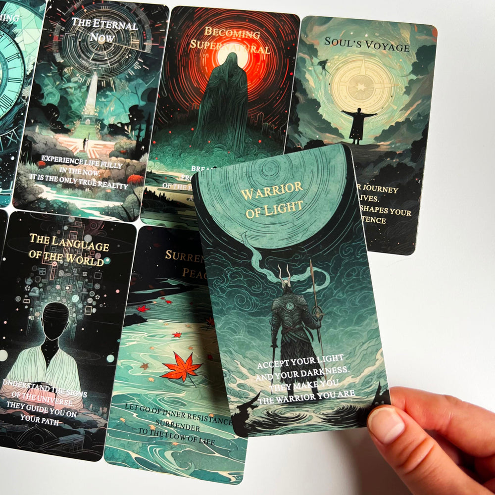 Jrskvaro Seeds of Stardust 80-card set in hand ready for daily ritual