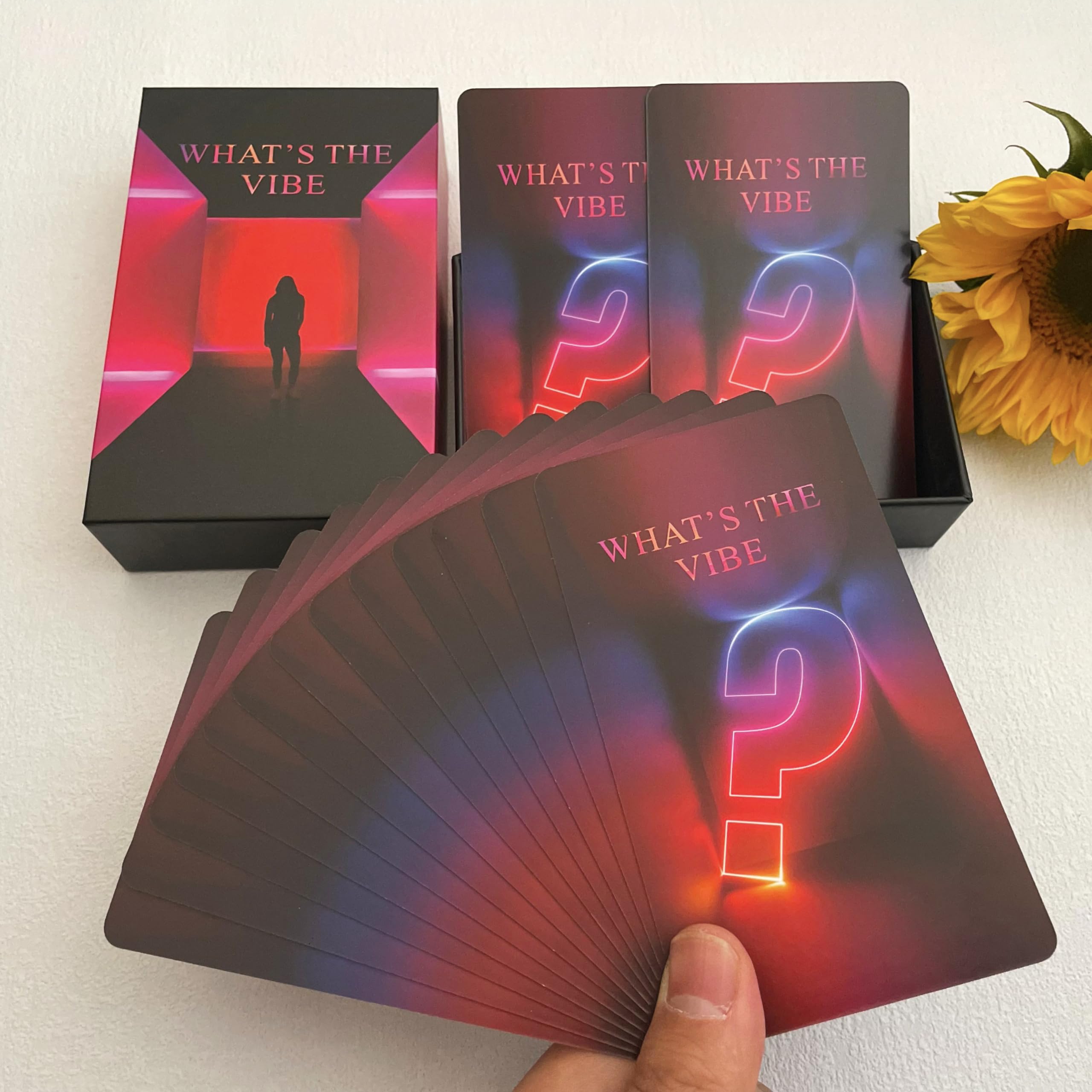 Jrskvaro What's The Vibe deck dimensions and durable cardstock.