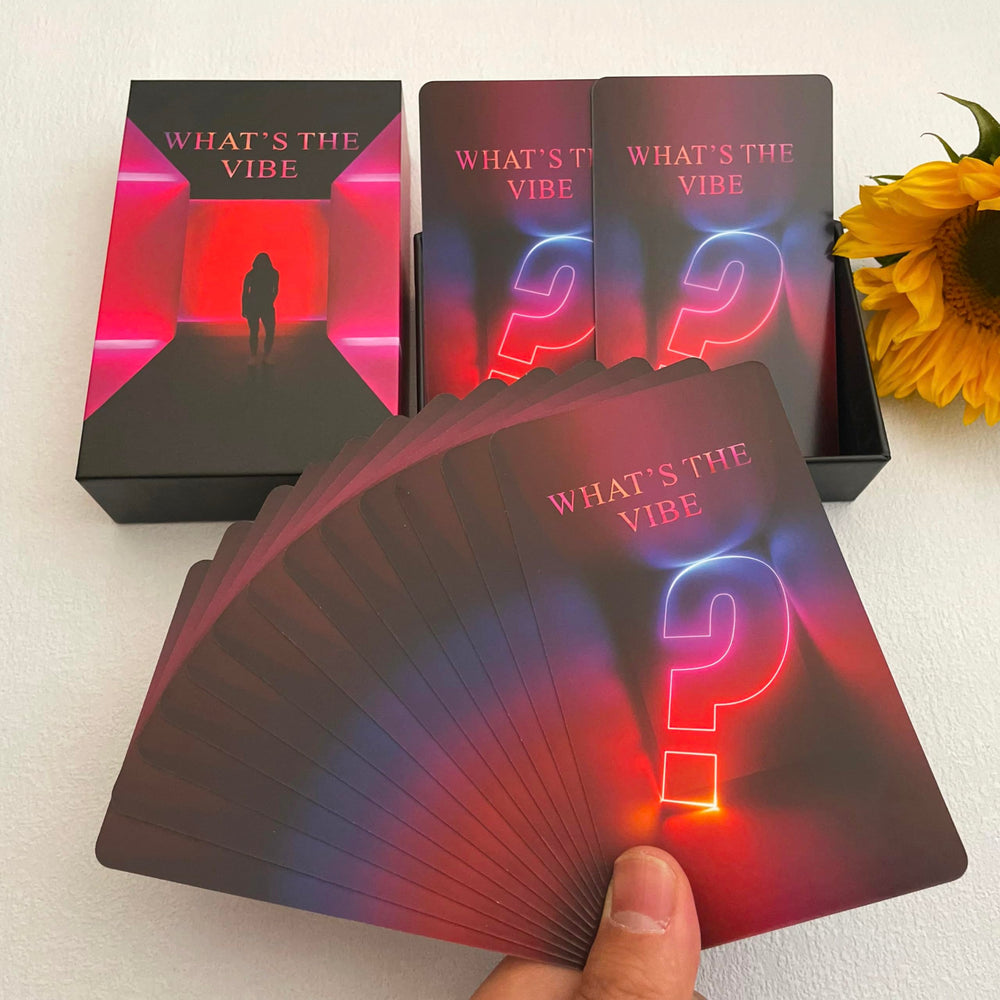 Jrskvaro What's The Vibe deck dimensions and durable cardstock.