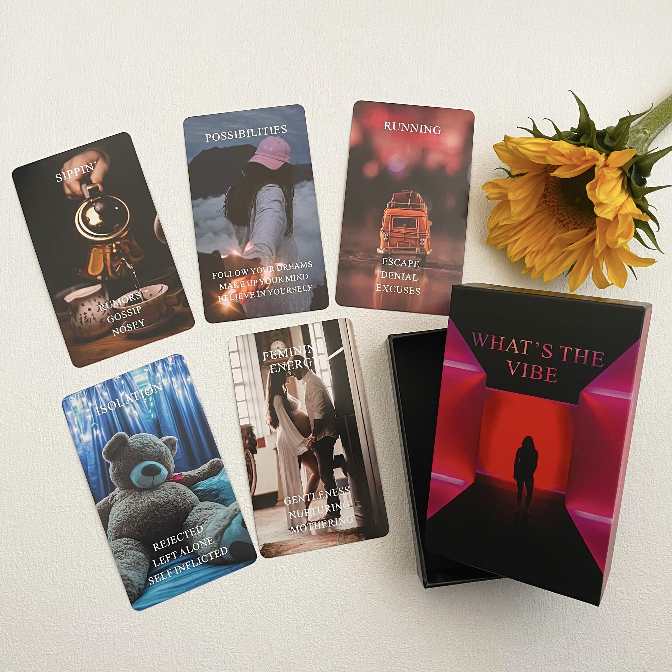 Jrskvaro What's The Vibe oracle cards with meanings visible for beginners.