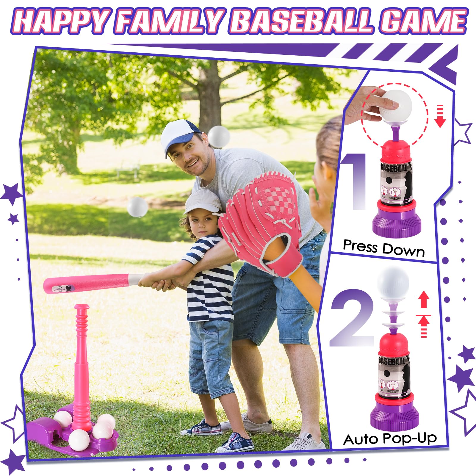 JRVT Erixazs pink tee provides stable practice height