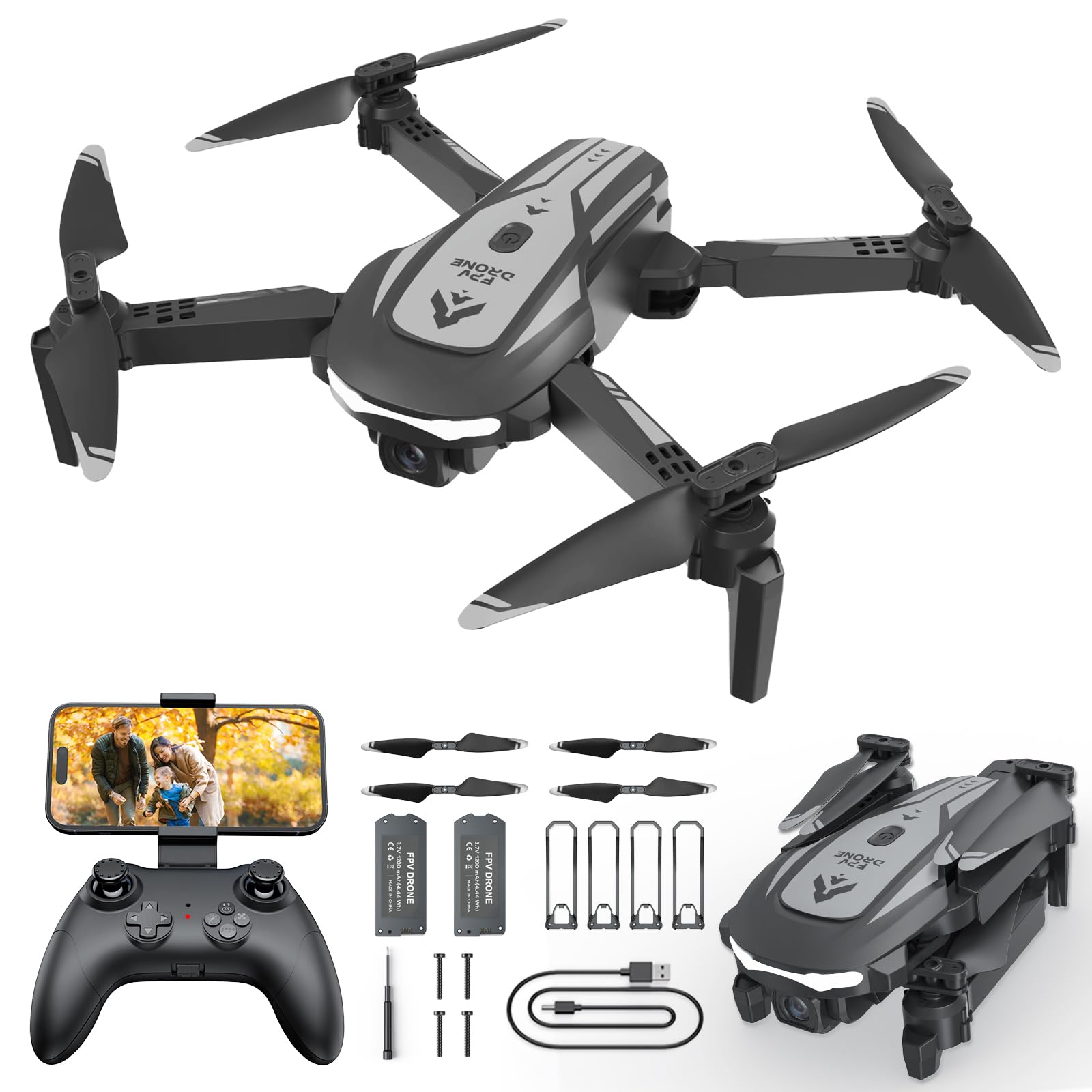 JSDOOGOO drone with 1080p live video captures crisp aerial views for quick scouting