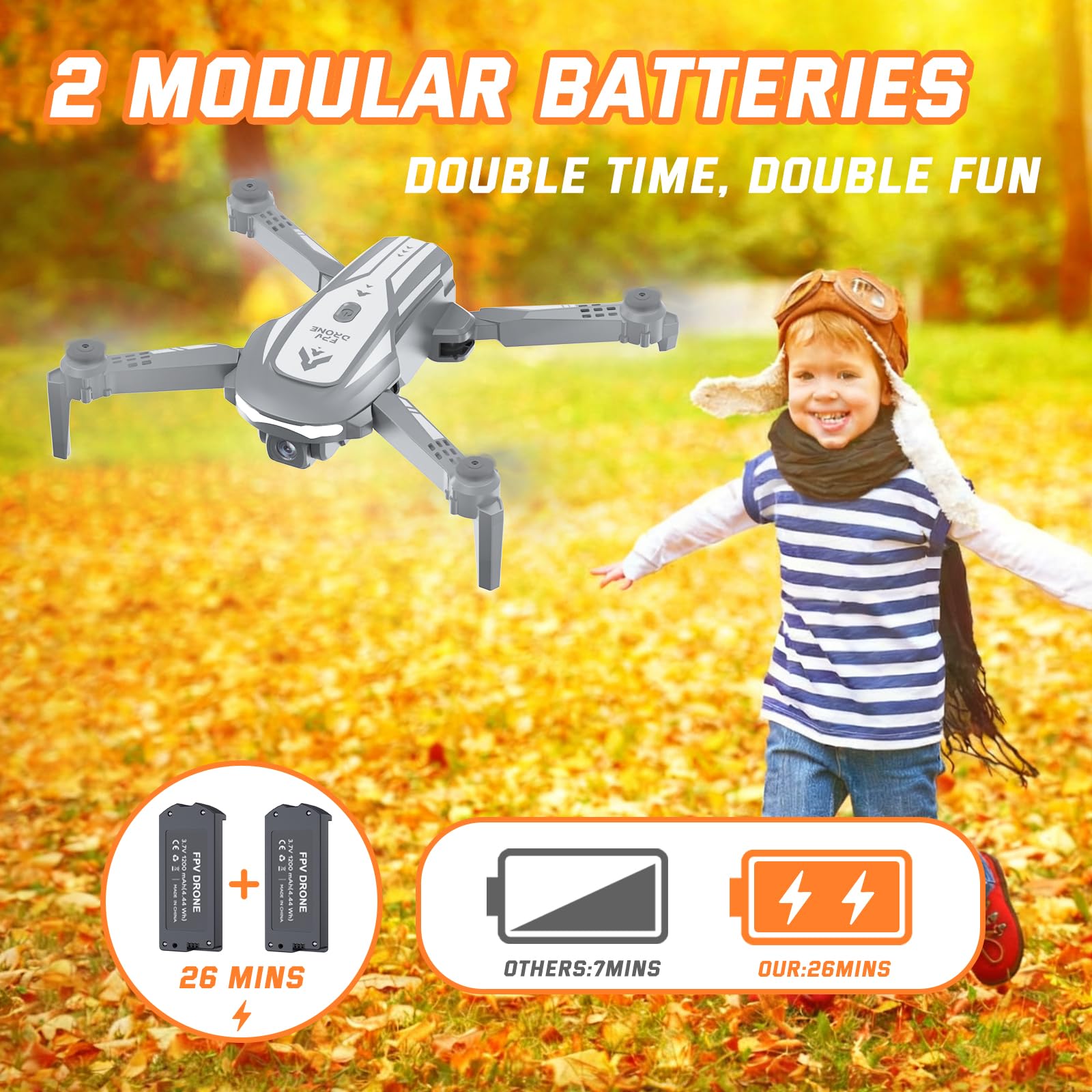JSDOOGOO drone compact design fits bags for camping or hiking