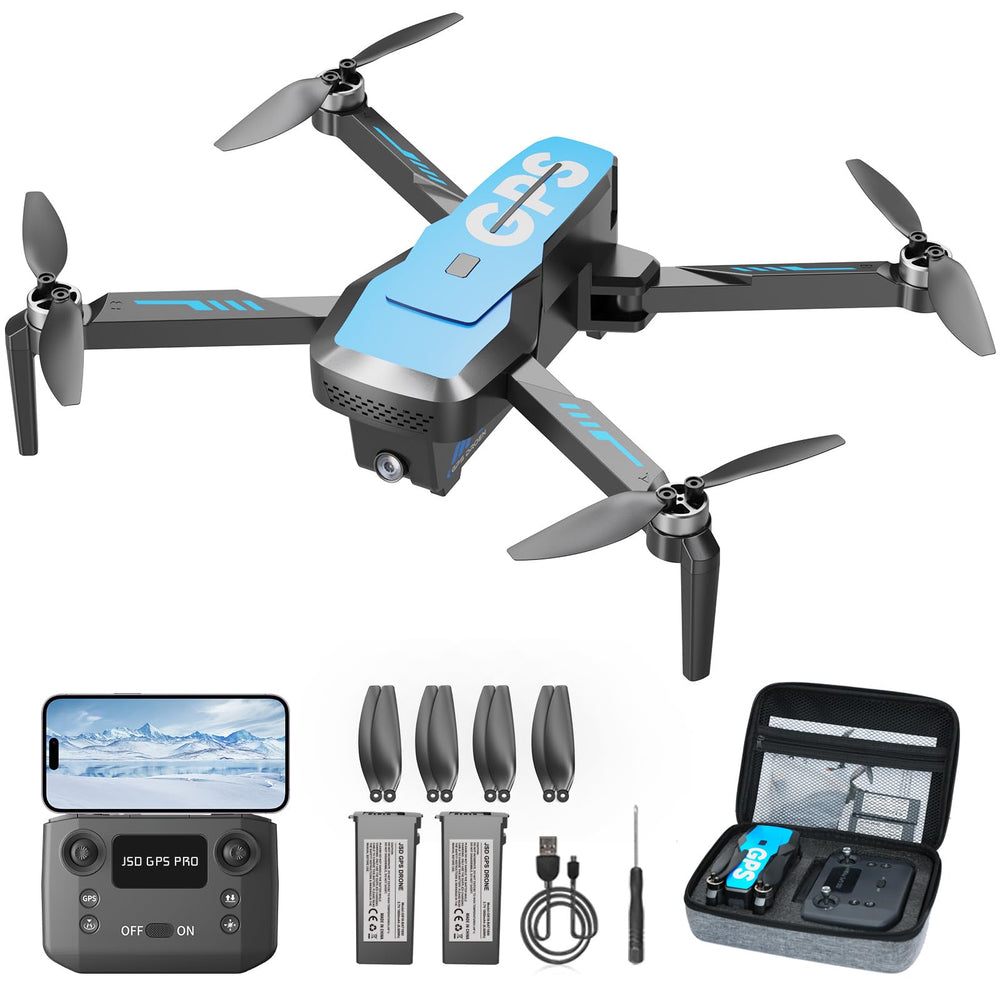 JSDOOGOO 4K camera drone capturing crisp aerial footage in daylight