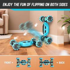 JSDOOGOO RC stunt car LED lights for better visibility during dusk play