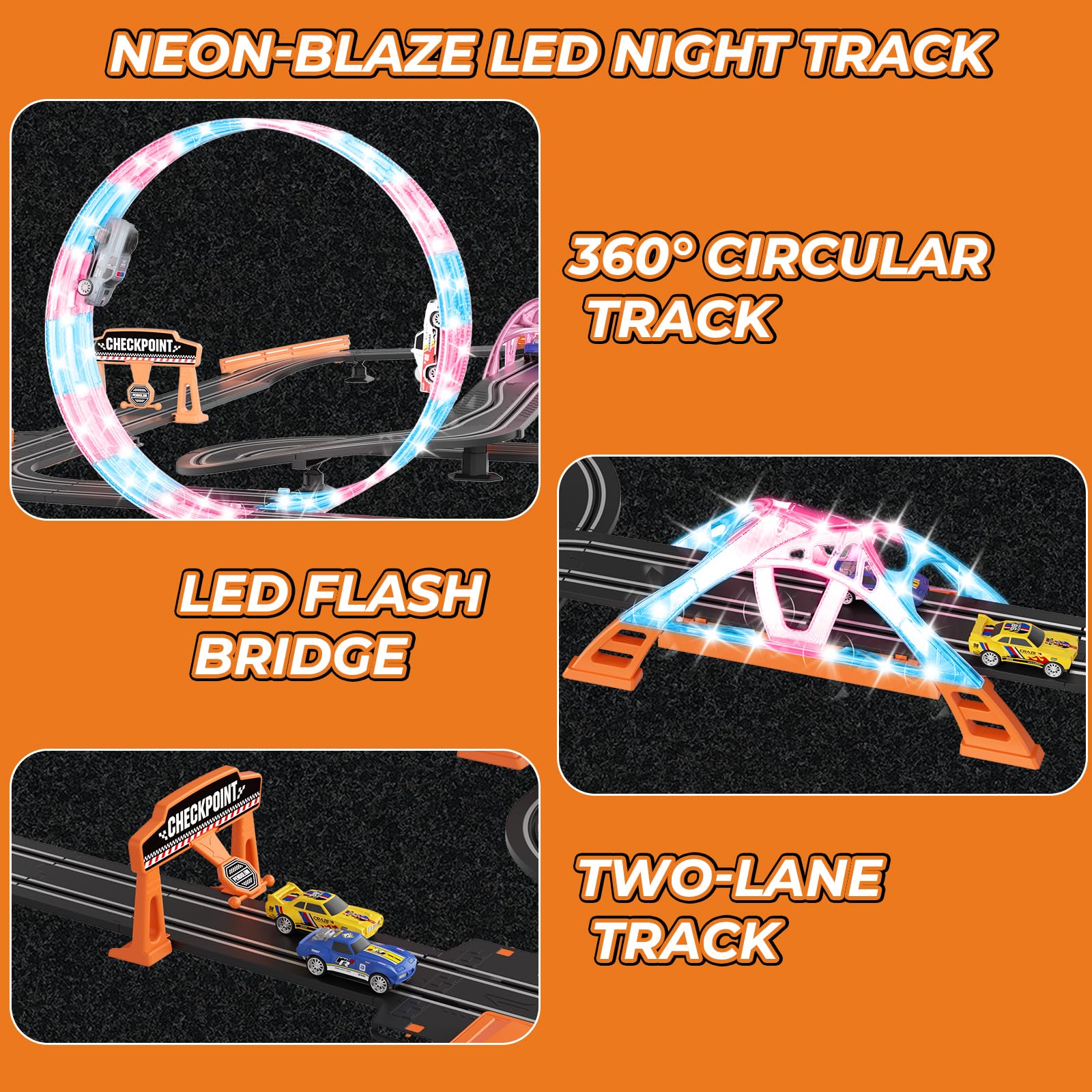 JSDOOGOO LED flash lights enhancing night racing feel