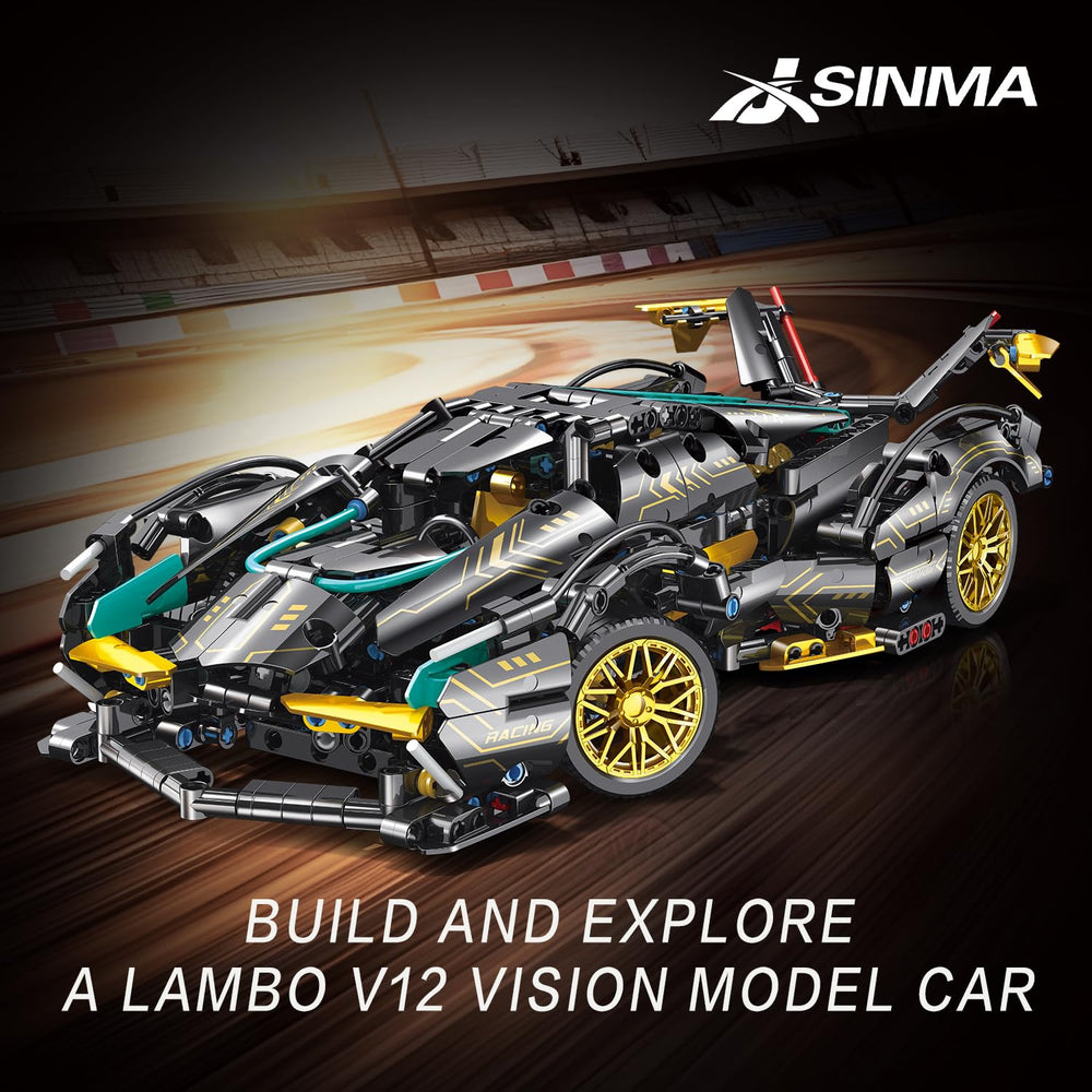 JSINMA Lambo V12 steering wheel close-up highlights precise control and realism.