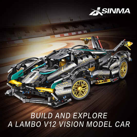 JSINMA Lambo V12 steering wheel close-up highlights precise control and realism.