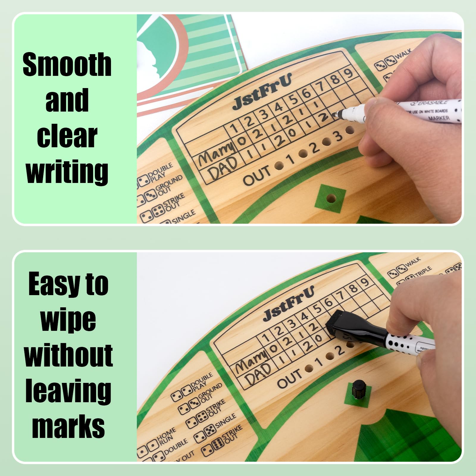 JstFrU Baseball Board Game marker for scoring and progress tracking.
