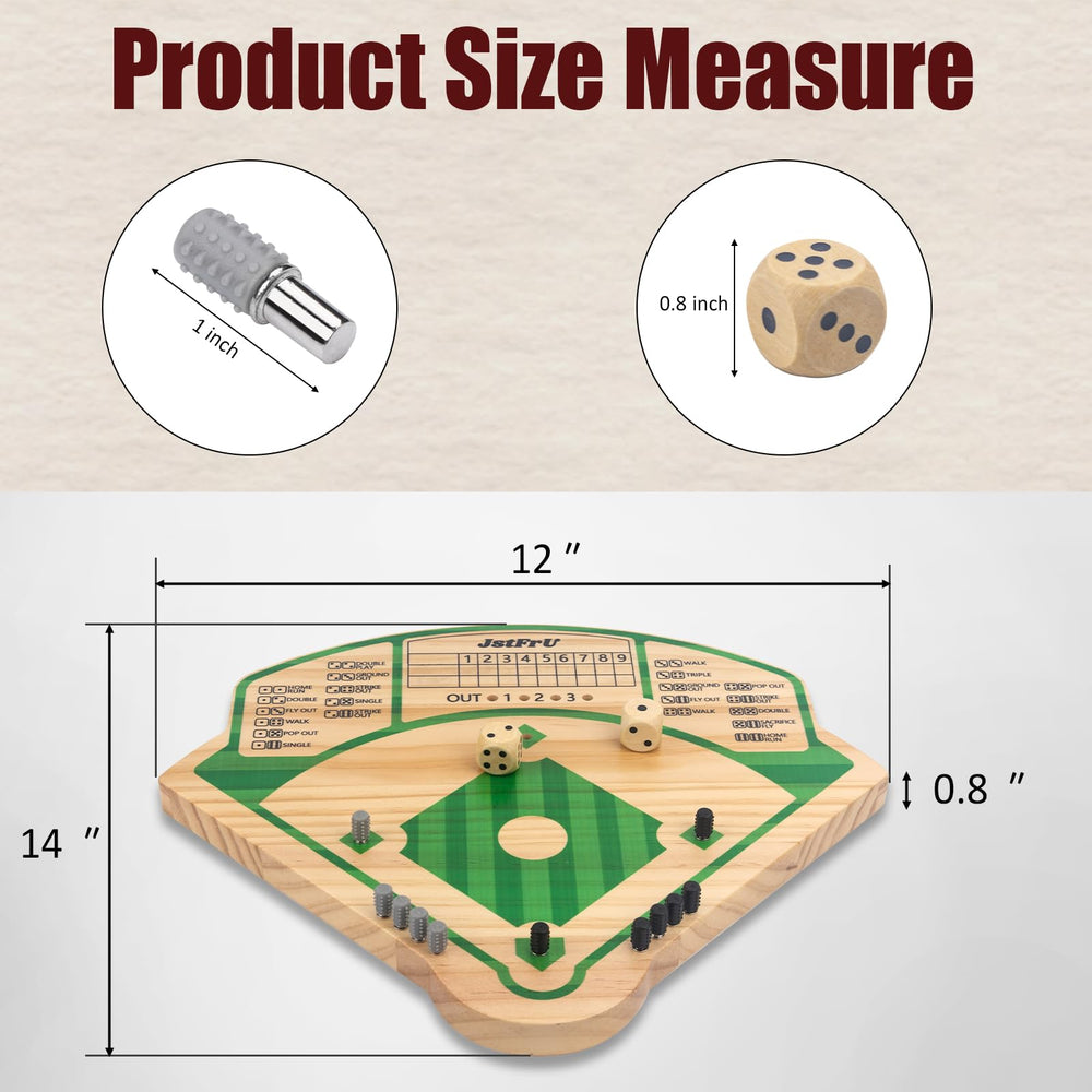 JstFrU Baseball Board Game storage bag keeps pieces organized during travel.