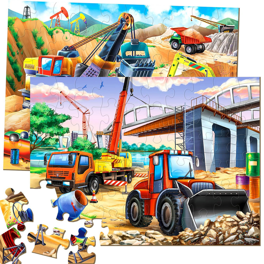JTKDBJZ puzzle bulldozer 60pc boosts fine motor skills with bright construction imagery.