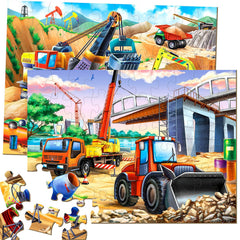 JTKDBJZ puzzle bulldozer 60pc boosts fine motor skills with bright construction imagery.
