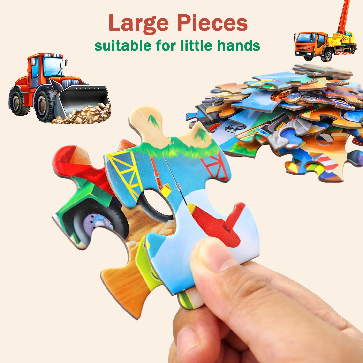 JTKDBJZ puzzle construction-site-60pc vivid scenes fuel focus during play.