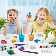 Juboury Kids brushes 4-pcs help young artists with smooth brush control.