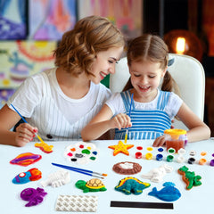 Juboury stickers and magnets add finishing touches and interactive play.