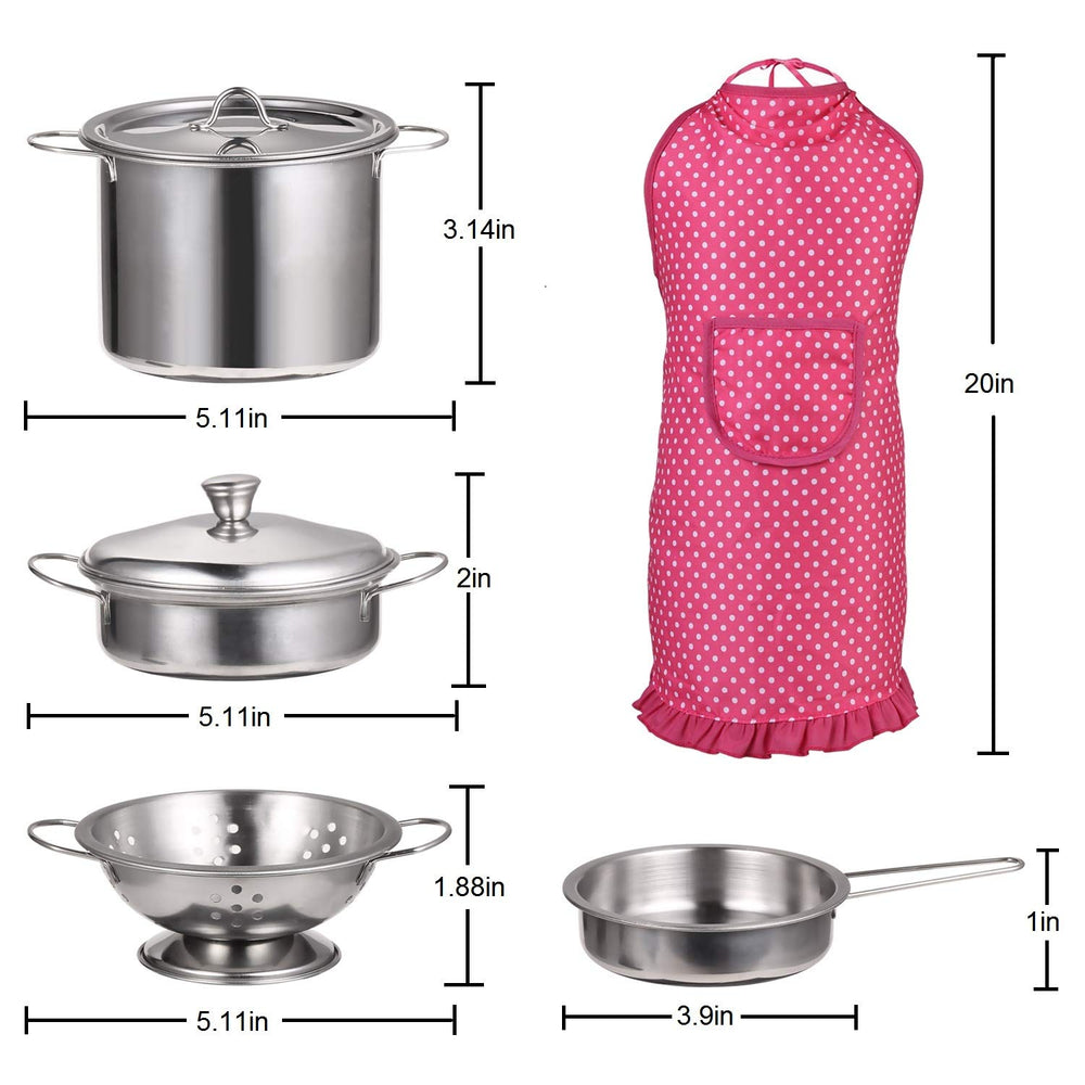 Juboury pot holder adds safe handling during pretend cooking.