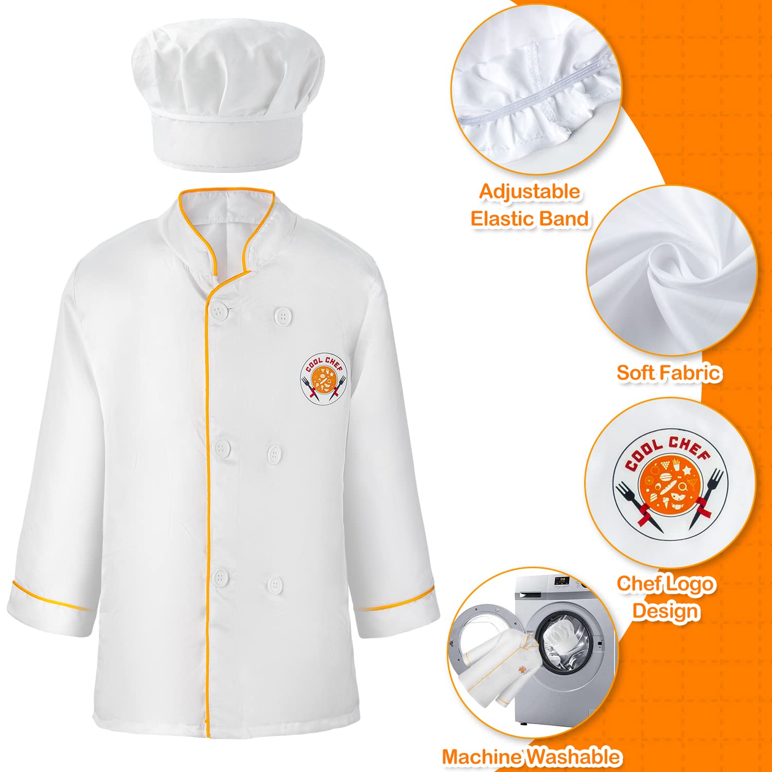 Juboury chef coat and hat for role-play dressing