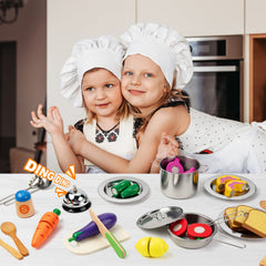 Juboury stainless pots and lids with bell for interactive play