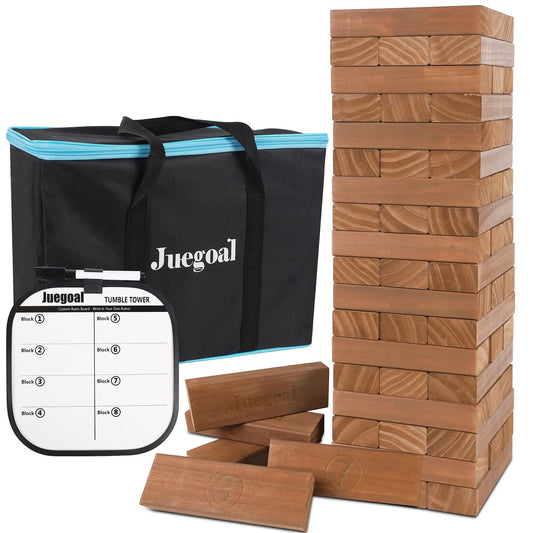 Juegoal 54-piece giant tumble tower blocks ready for backyard family play