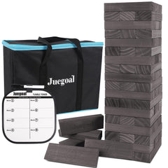 Juegoal 54-piece giant tumble tower grey blocks ready for backyard fun