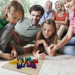 Juegoal 7-in-1 wooden board game set offering tic tac toe